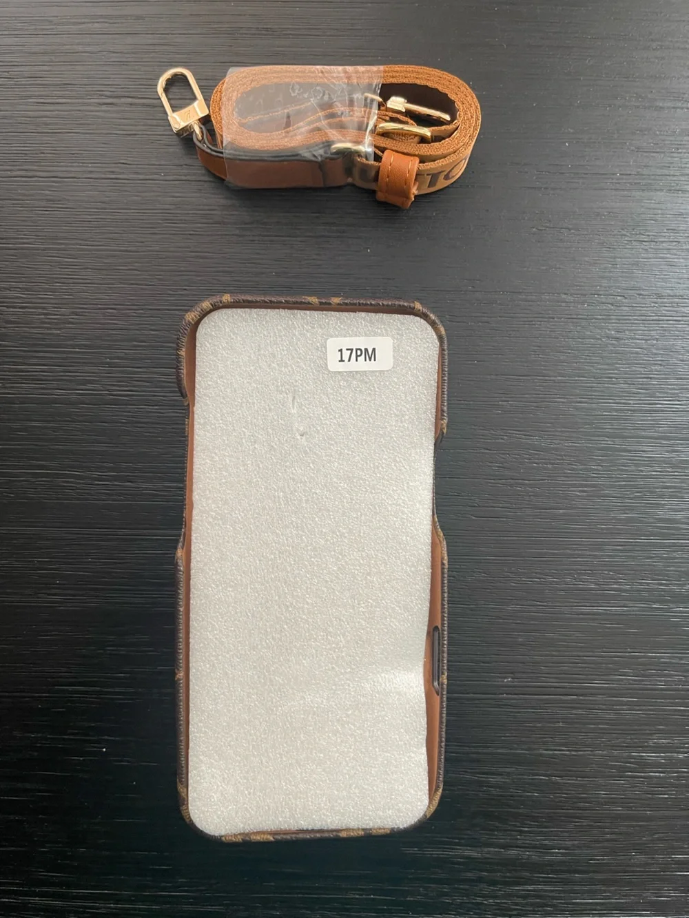 iPhone 17 pro max crossbody Card Wallet Phone Case in Brown & Tan - Picture 5 of 9
